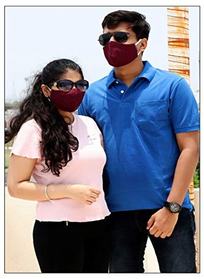 Kundan Cotton English Color Reusable Washable Anti Pollution 3 Layer Face Mask (Pack Of 5 Mask) - Image 4